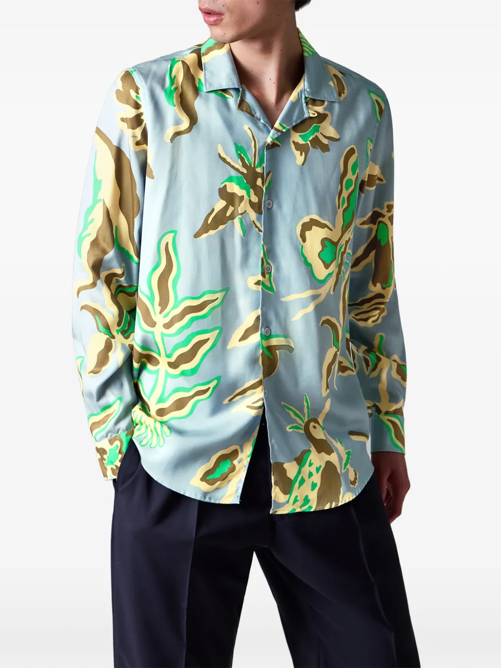 Paul Smith floral-print shirt - Blauw
