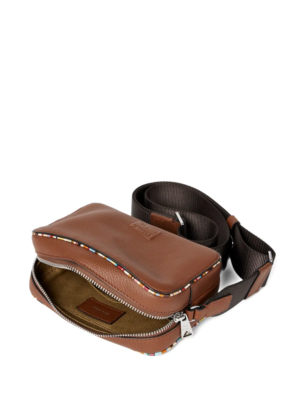  Paul Smith Zip-detail Leather Messenger Bag - Brown 