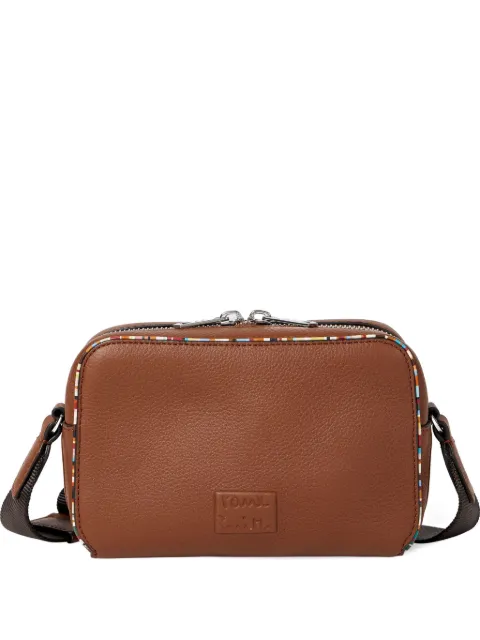 Paul Smith zip-detail leather messenger bag