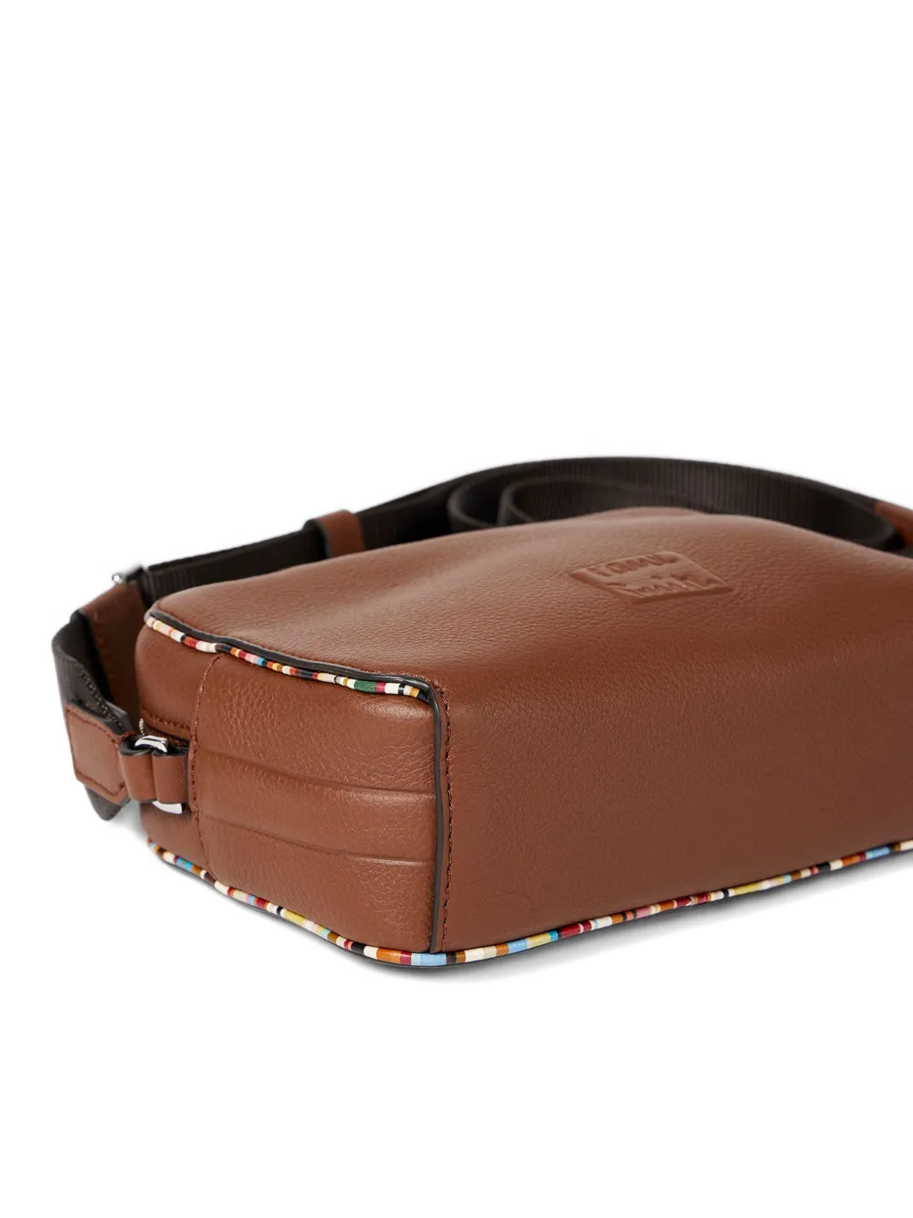 Paul Smith Leren messengertas met rits Bruin