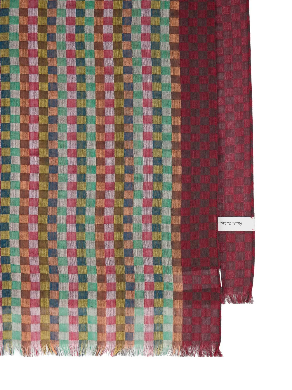 Paul Smith Geruite sjaal van zijde-wolblend - Bruin