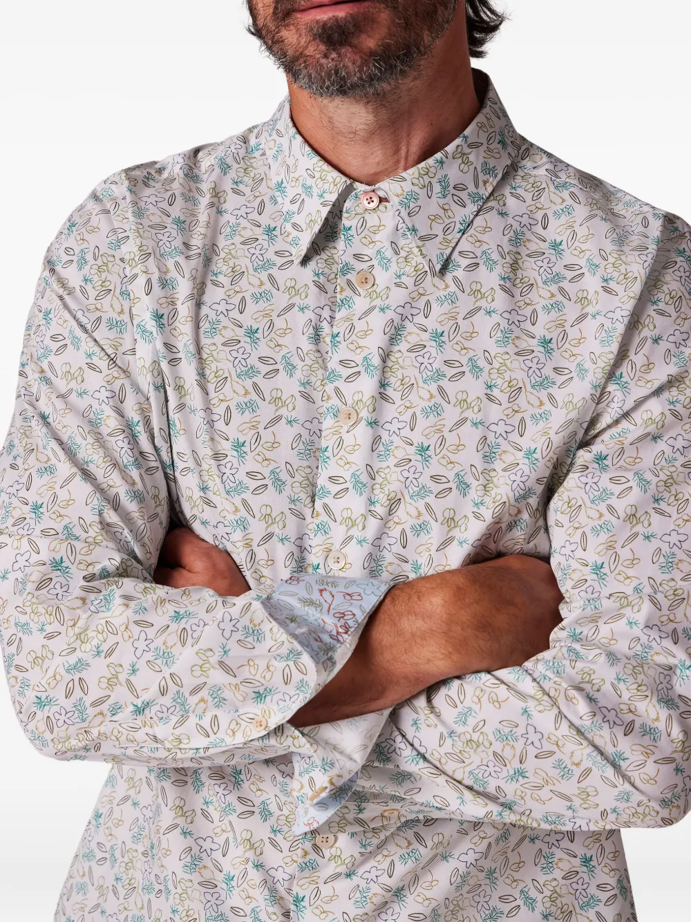 PS Paul Smith Globe Flower overhemd Wit