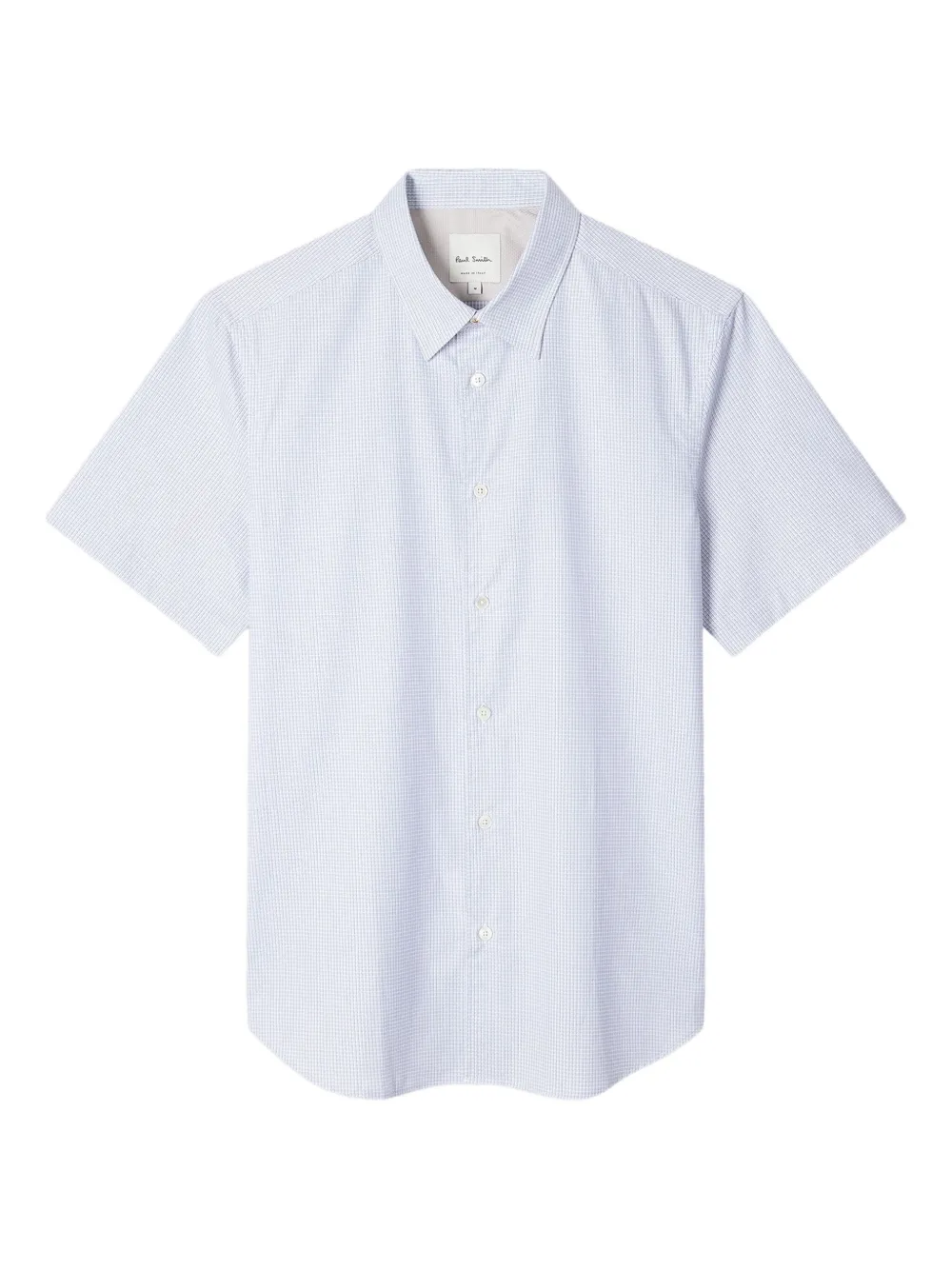 Paul Smith short-sleeve buttoned Geo Stripe shirt | Blue | Image 1