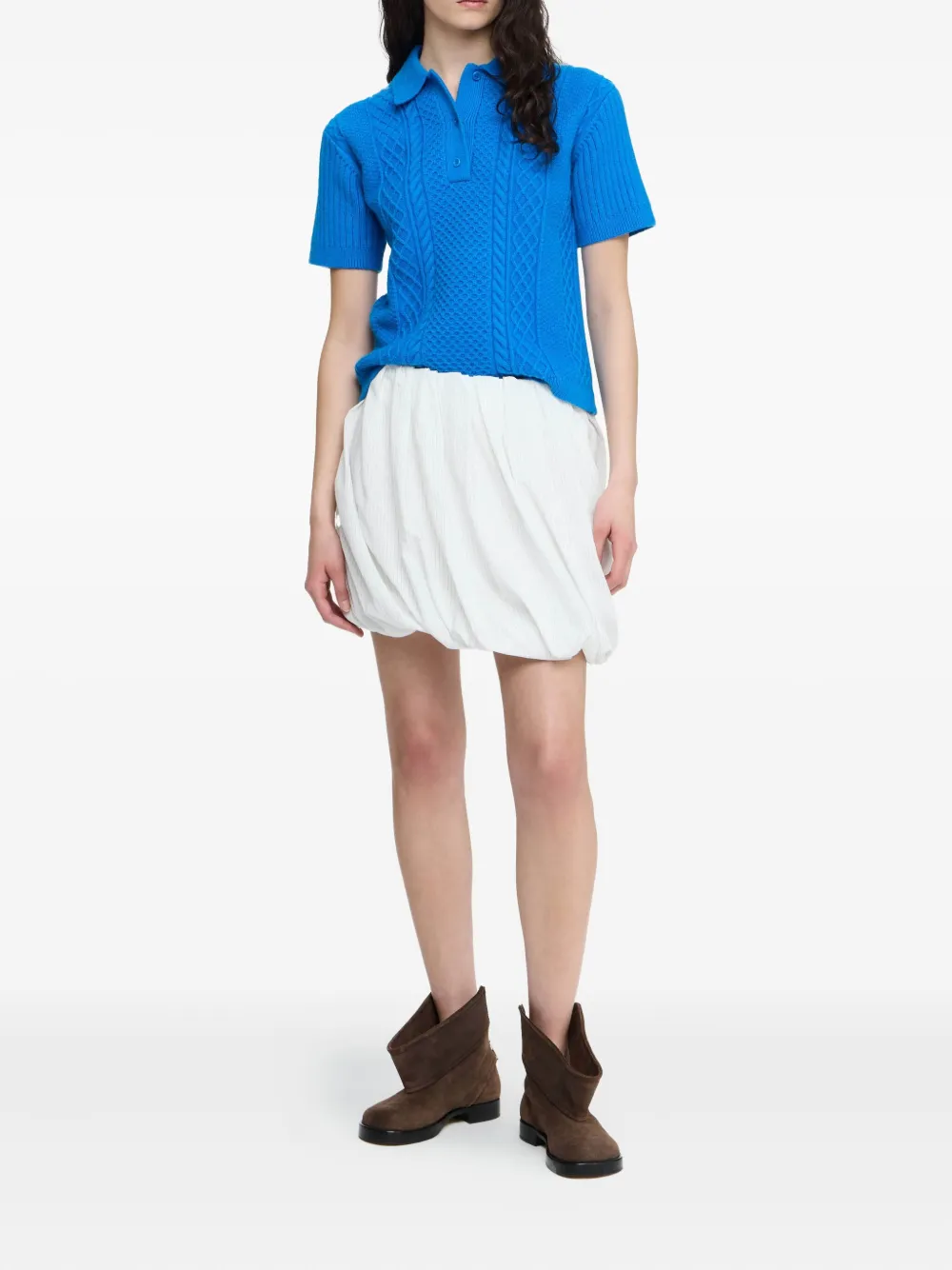 JW Anderson Kabelgebreid poloshirt - Blauw