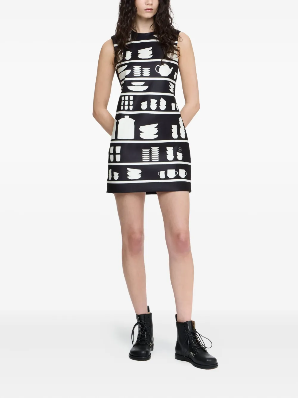 JW Anderson Mini-jurk met print Zwart
