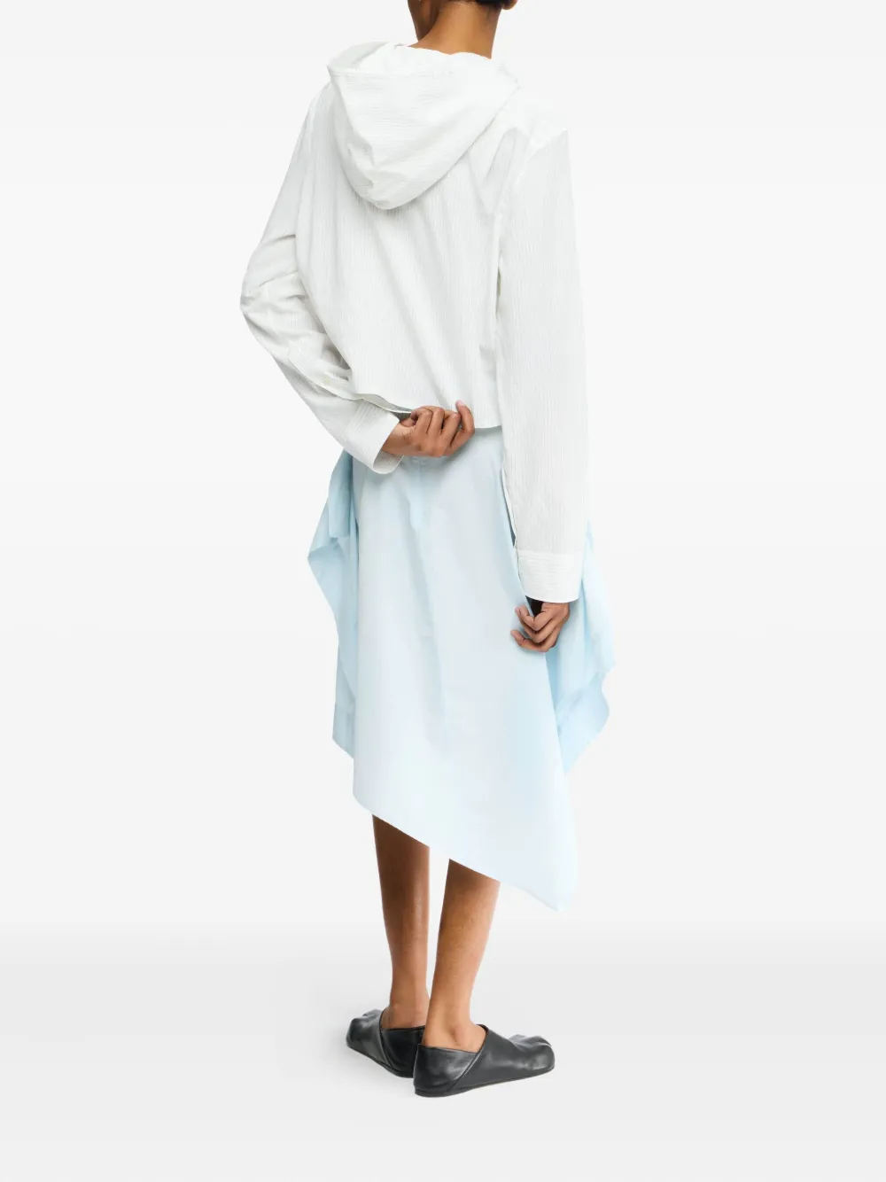 JW Anderson Cropped blouse met capuchon Wit
