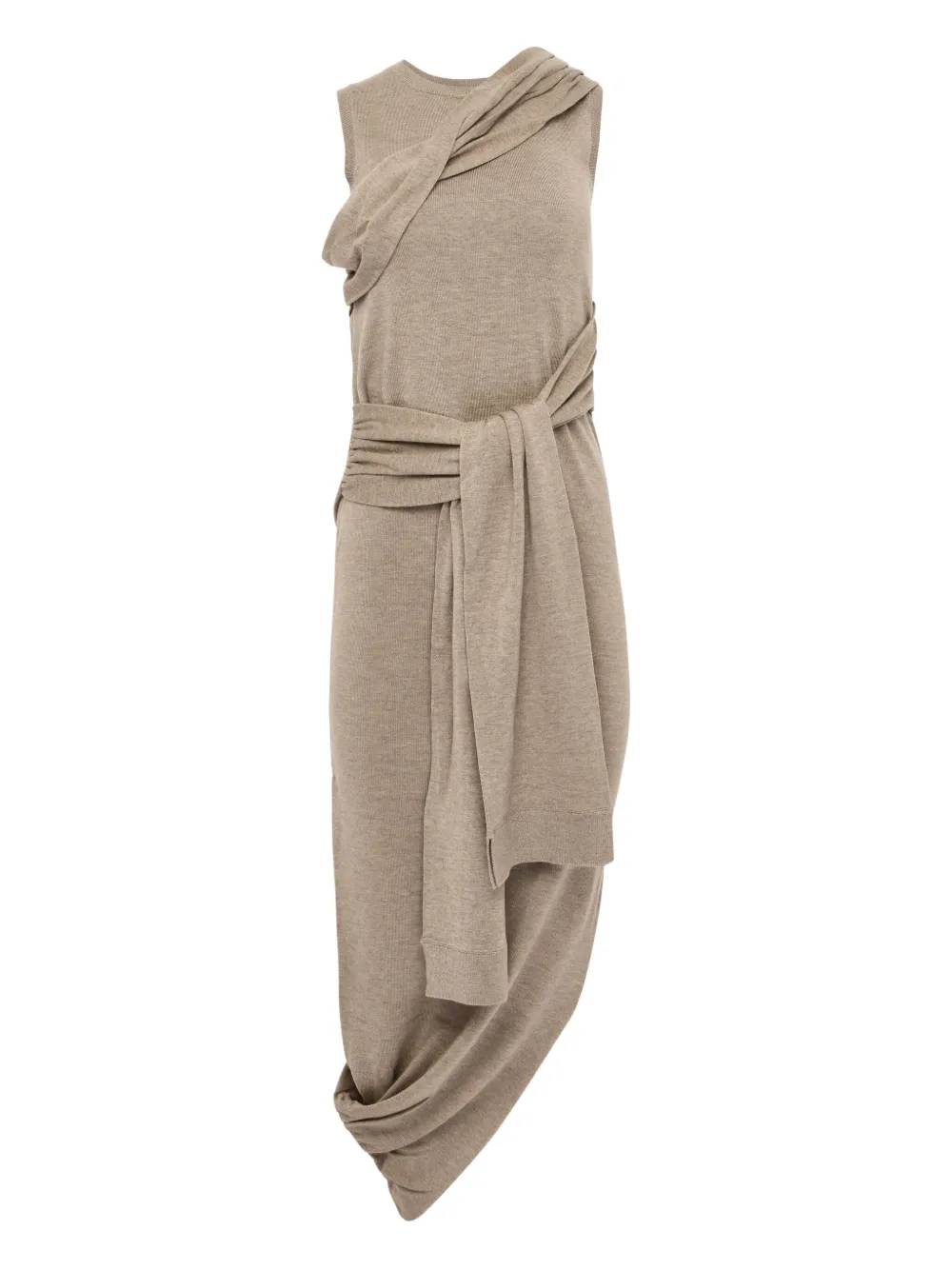 JW Anderson Mouwloze midi-jurk Beige