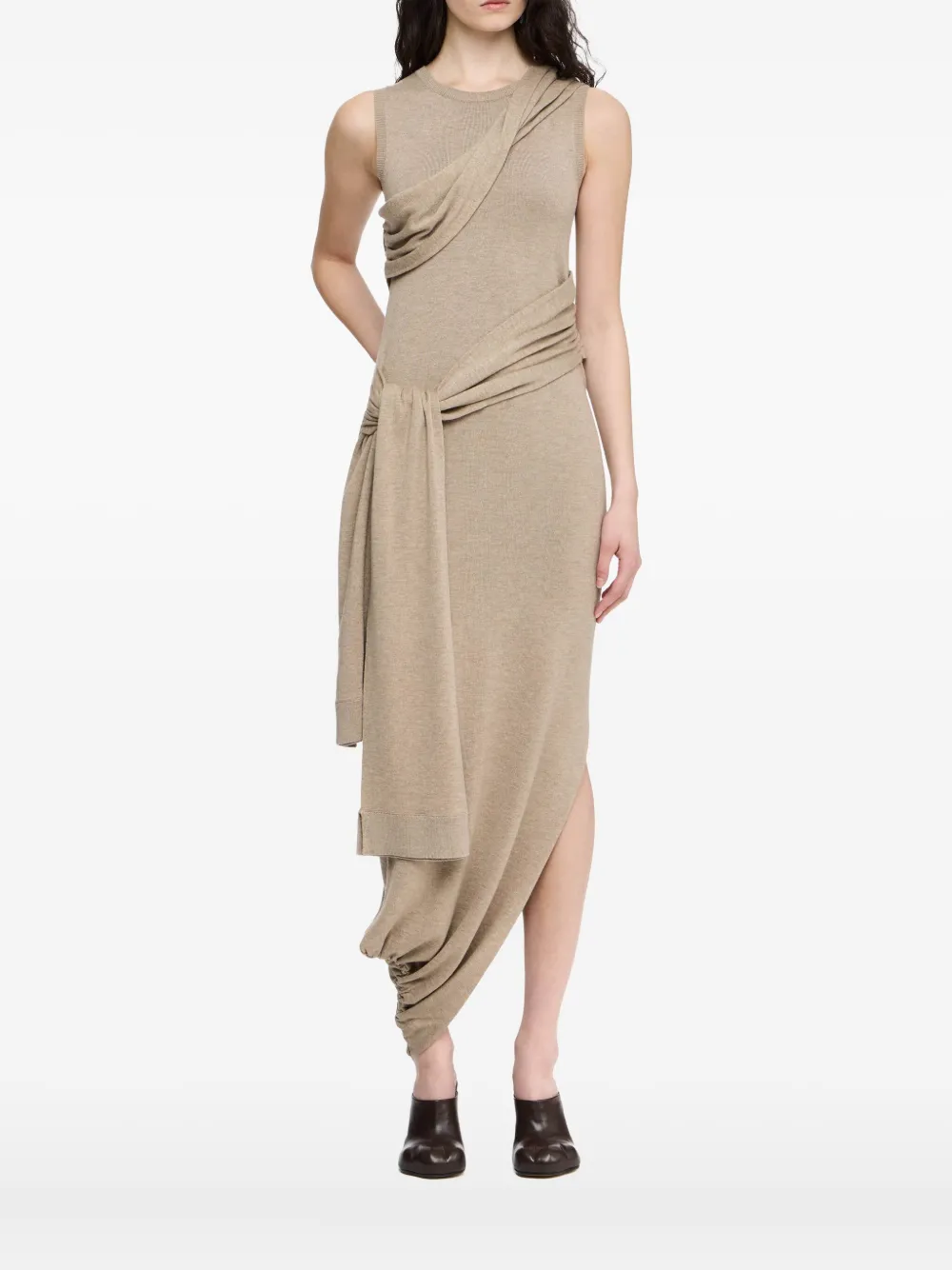 JW Anderson Mouwloze midi-jurk Beige