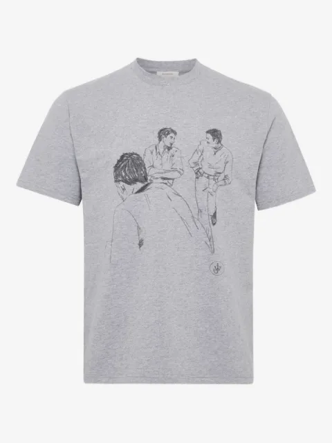 JW Anderson playera con boceto estampado