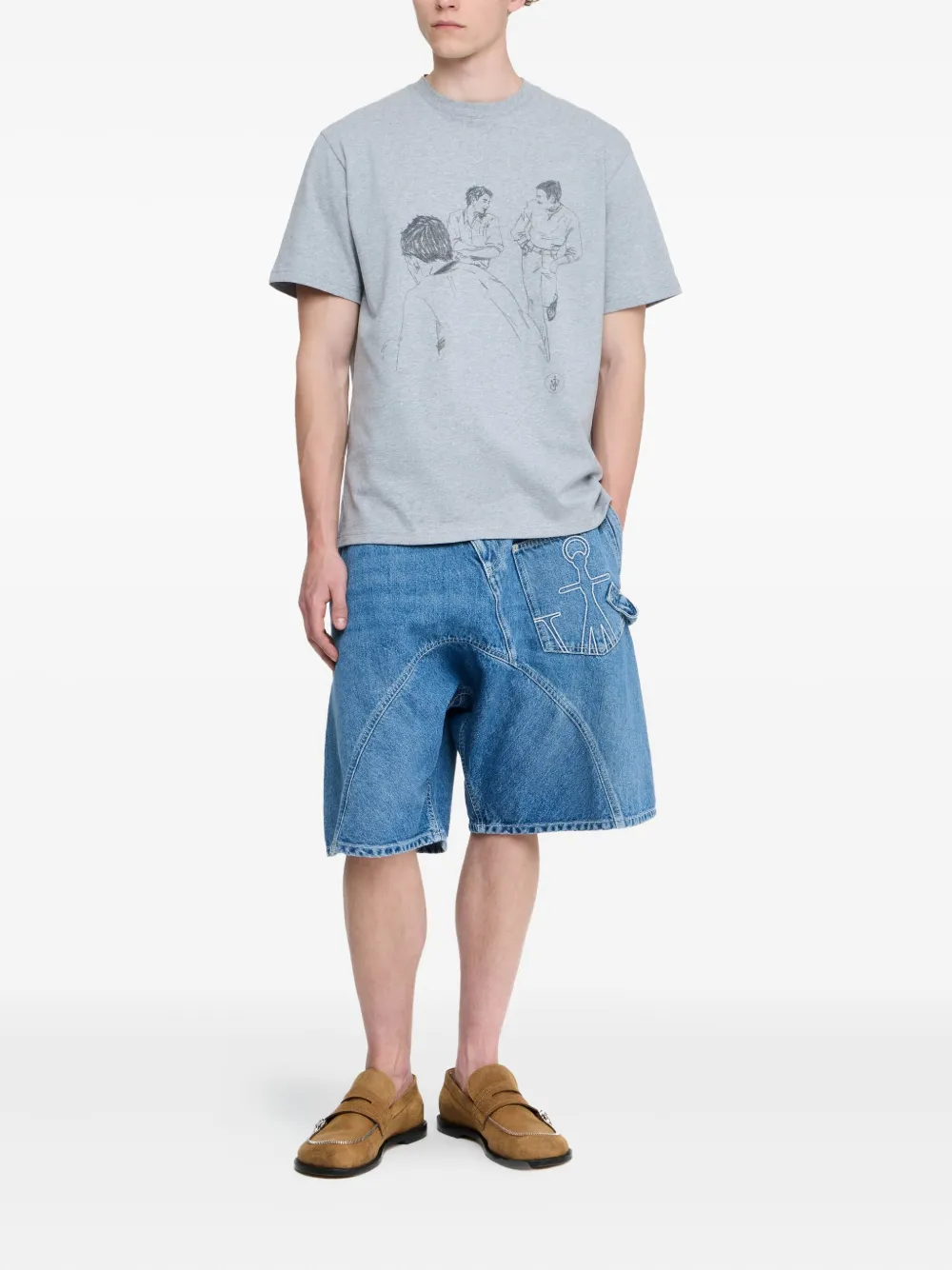 JW Anderson T-shirt met print Grijs