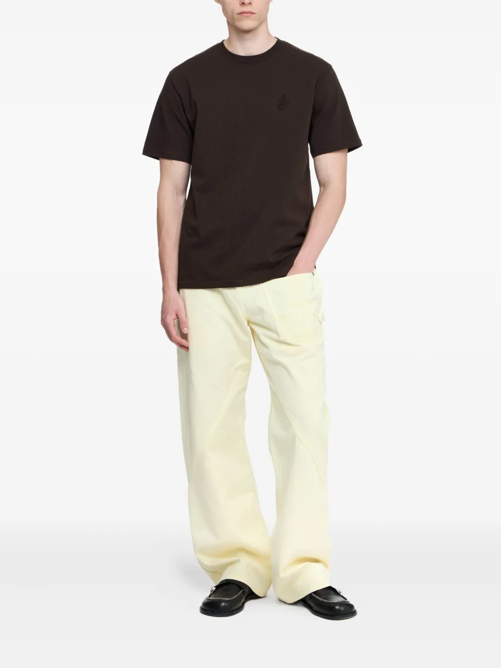 JW Anderson T-shirt met geborduurd logo Bruin