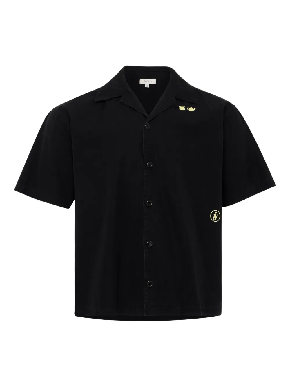 JW Anderson embroidered-detail short-sleeve shirt | Black | Image 1
