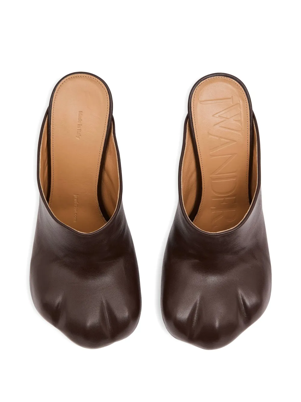 JW Anderson leather heeled mules Brown