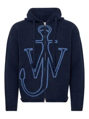 JW Anderson anchor-logo Zip Hoodie | Purple | FARFETCH
