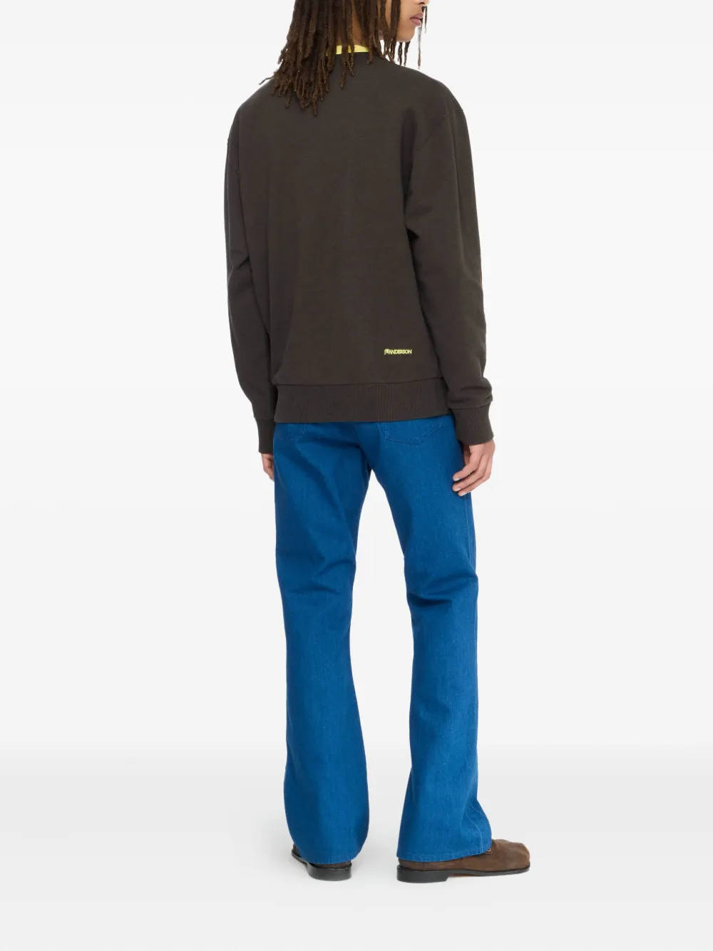Jw Anderson Contrast-trim Sweatshirt In Brown