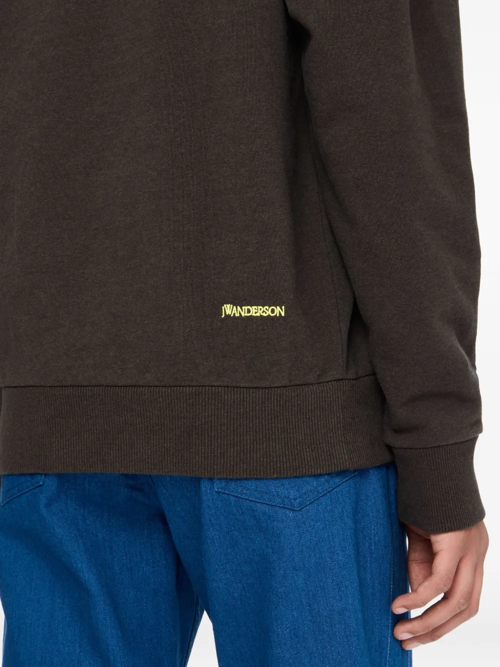 Jw Anderson Contrast-trim Sweatshirt In Brown