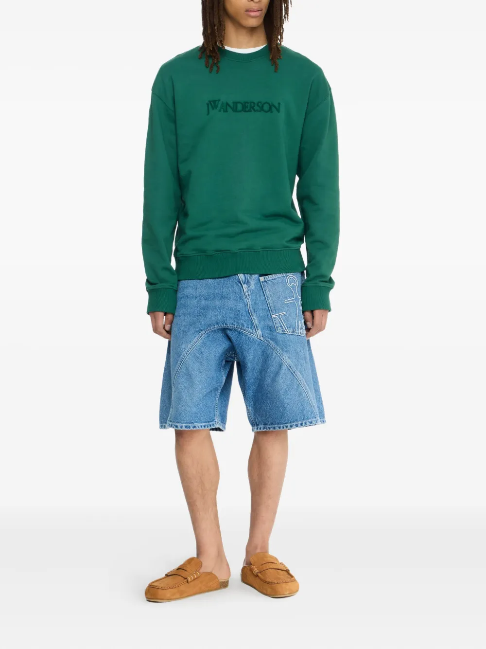 JW Anderson Sweater met geborduurd logo Groen