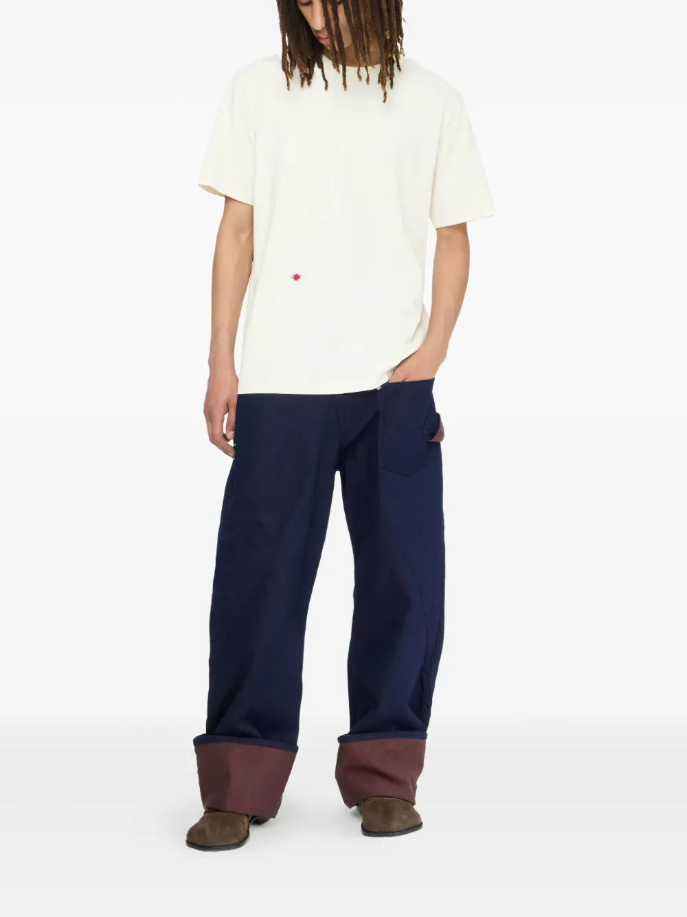 JW Anderson T-shirt met geborduurde theepot - Wit