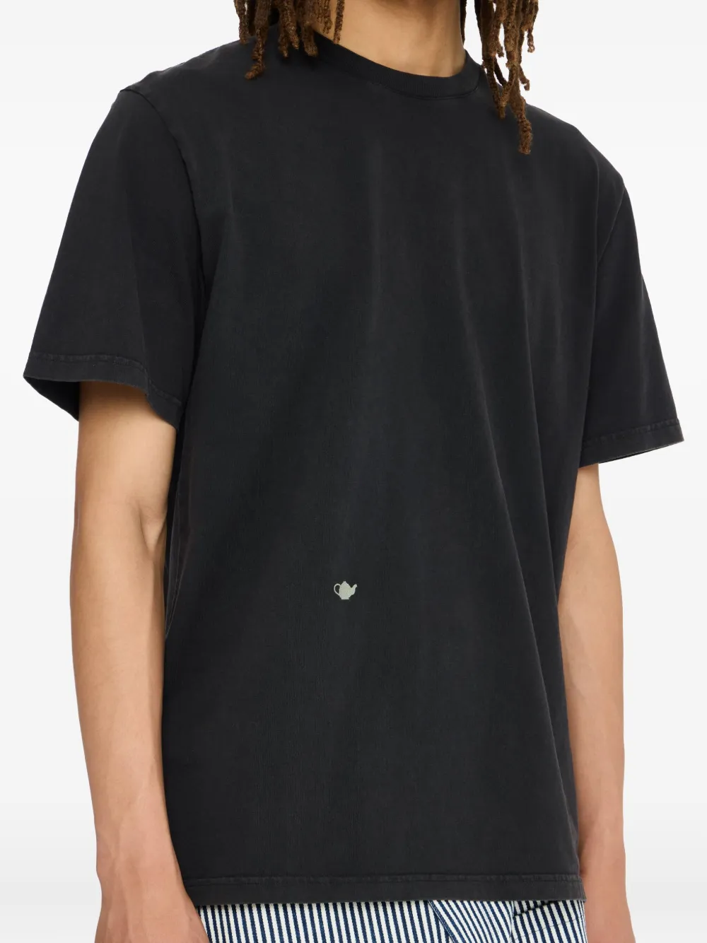 JW Anderson logo-embroidered T-shirt Zwart