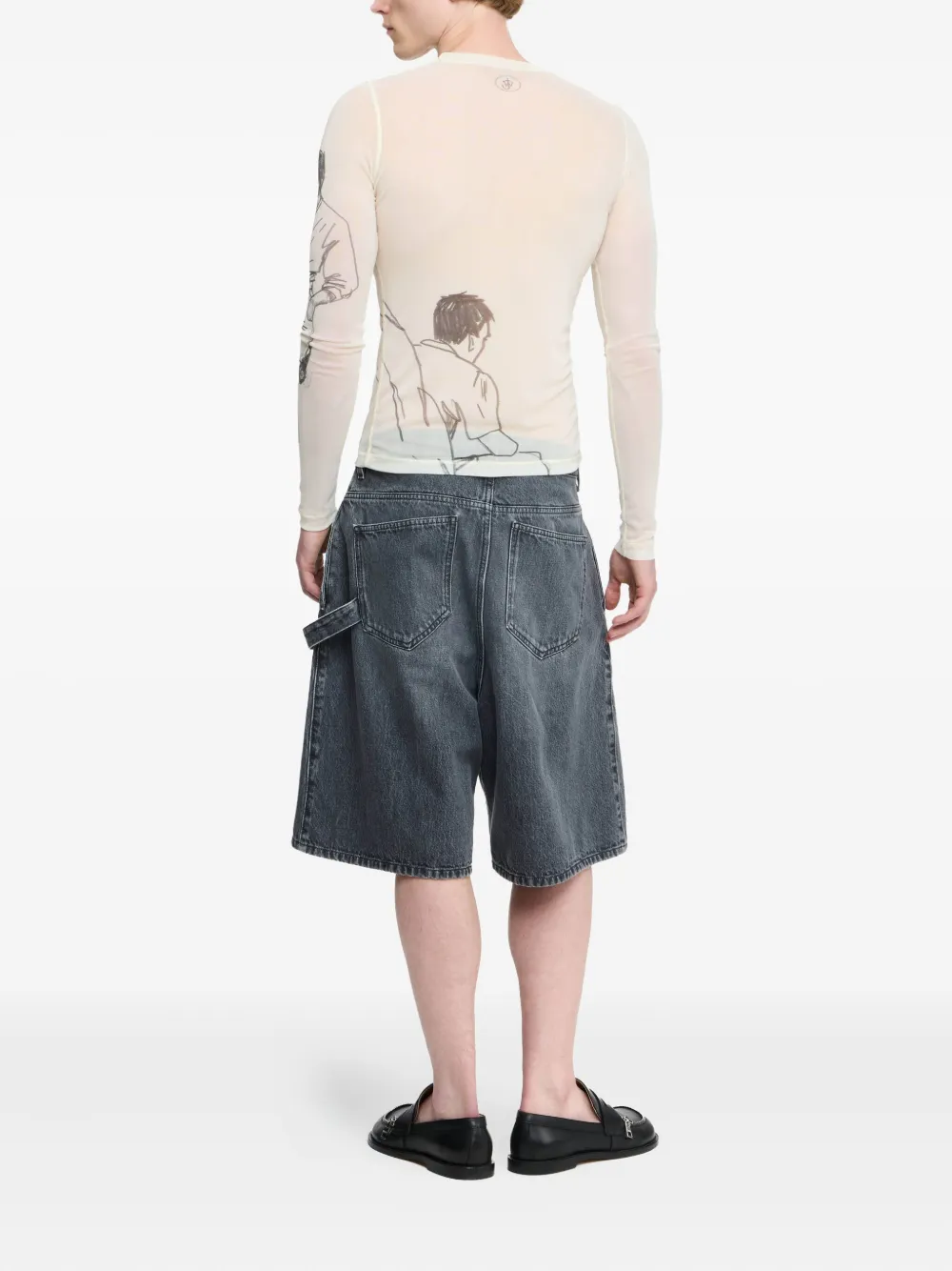 JW Anderson T-shirt met mesh en lange mouwen Beige