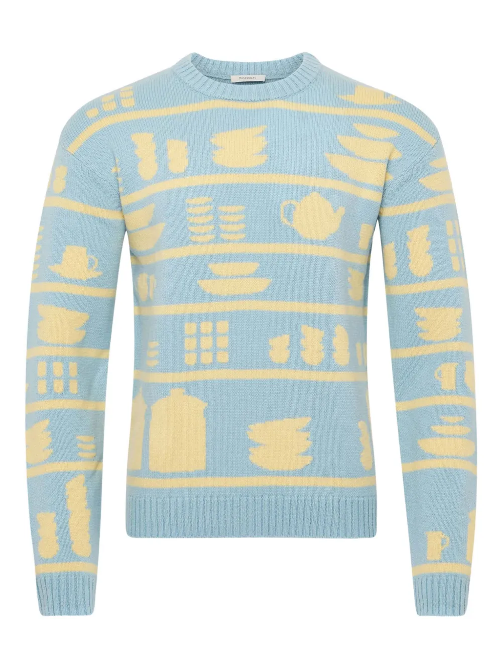 Jw Anderson Patterned Crew-neck Sweater In Blue