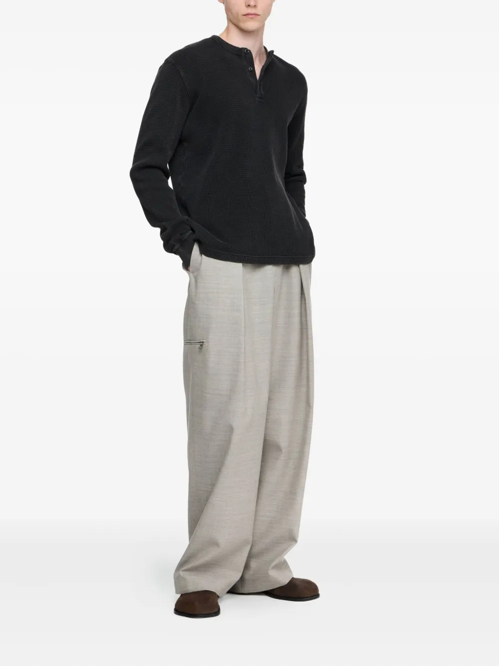 JW Anderson waffle-knit henley T-shirt | T-Shirts | Image 2