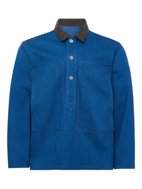 JW Anderson corduroy-collar denim polo shirt
