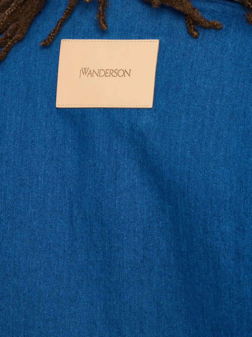 JW Anderson Denim poloshirt met ribfluwelen kraag Blauw