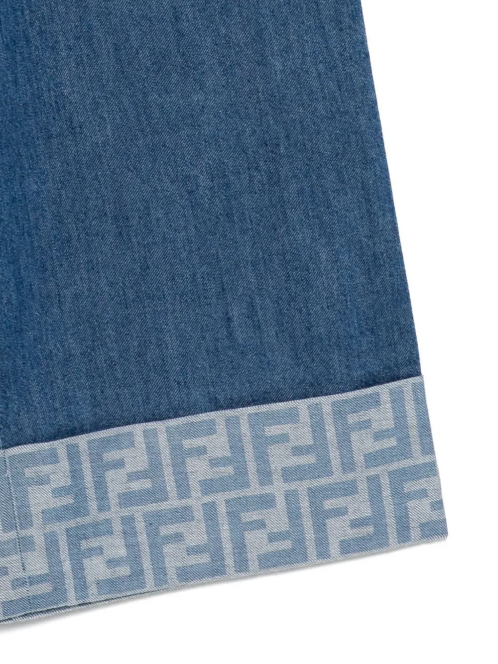 Fendi Kids Jeans met geborduurd logo Blauw