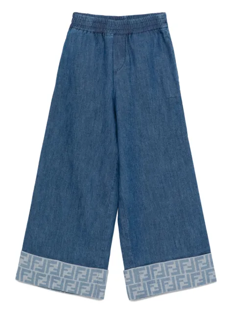 Fendi Kids logo-embroidered jeans