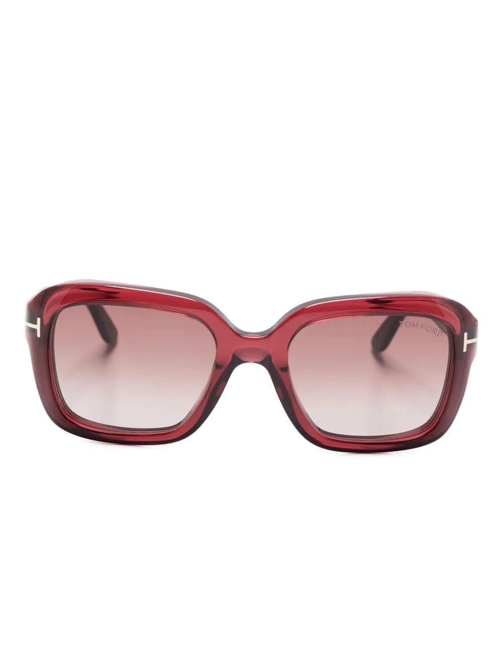 TOM FORD Eyewear rectangle-frame sunglasses - Rosso