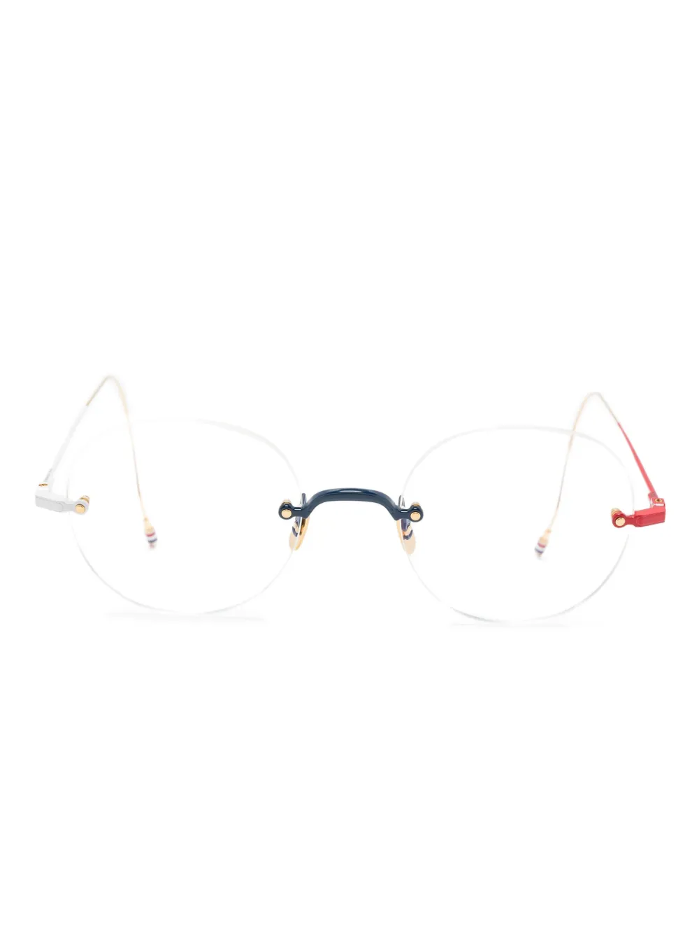 Thom Browne Eyewear oval-frame glasses Blauw