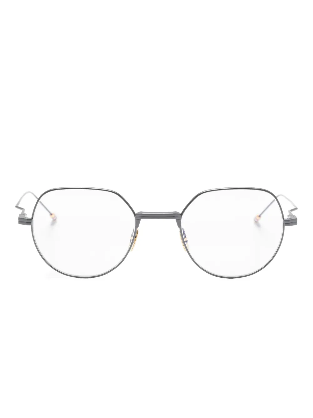Thom Browne Eyewear round-frame metal glasses Zwart