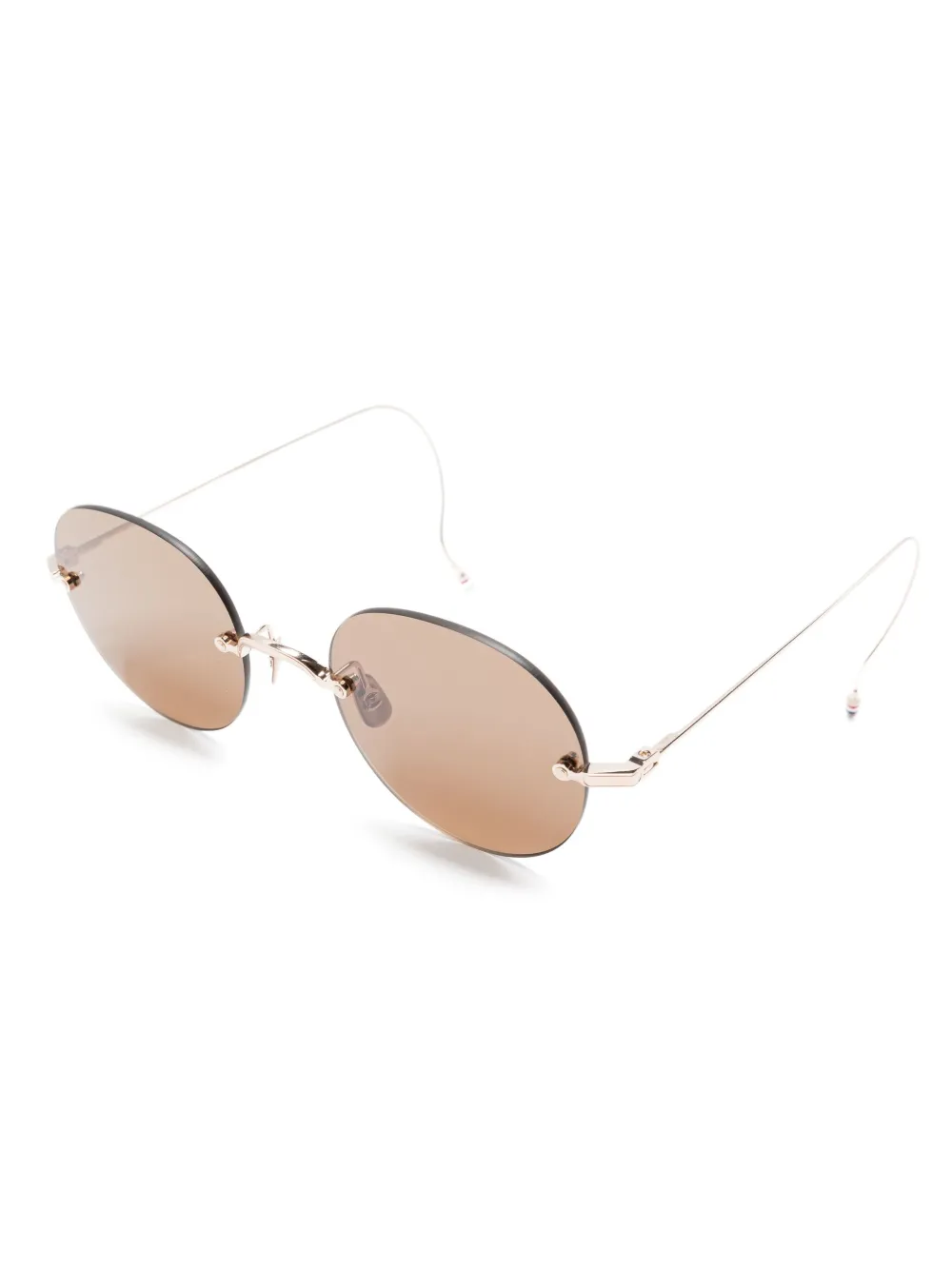 Thom Browne Eyewear 938A round-frame metal sunglasses Goud
