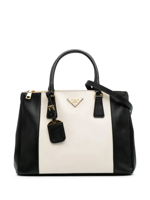 Prada Pre-Owned 2000-2024 Medium Bicolor Saffiano Lux Galleria Double Zip satchel
