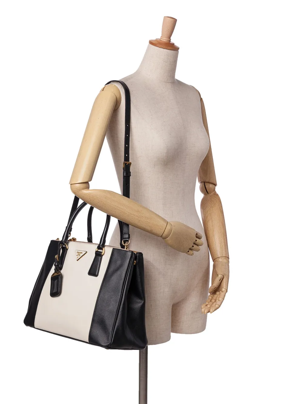 Prada Pre-Owned 2000-2024 Medium Bicolor Saffiano Lux Galleria Double Zip satchel | Pre-Owned | Image 2