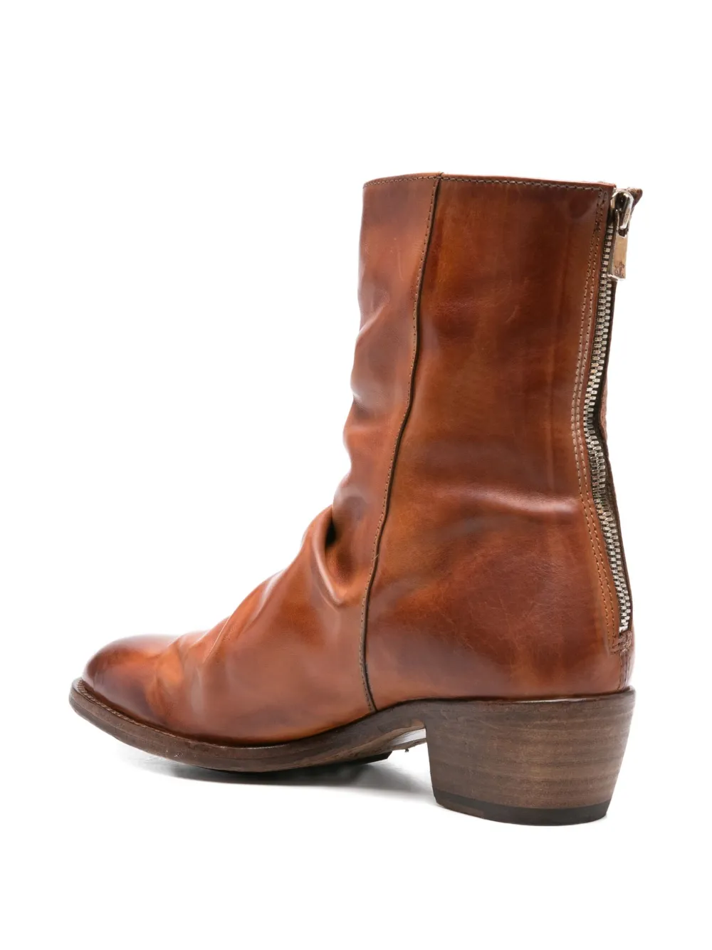 Shoto 45mm leather zip-fastening boots Brown