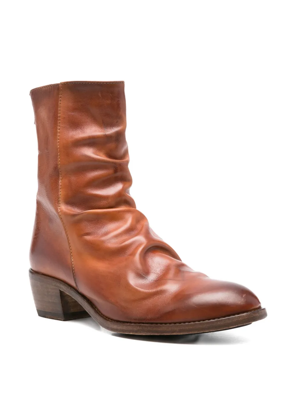 Shoto 45mm leather zip-fastening boots Brown