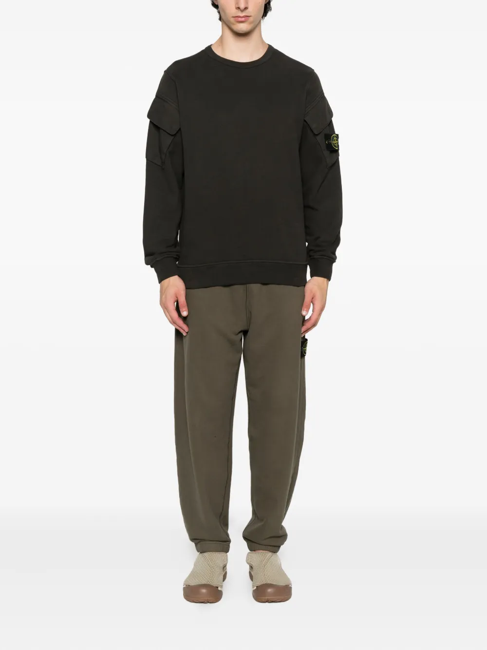 Stone Island 6100008 pocket-detailed crew-neck sweatshirt Grijs