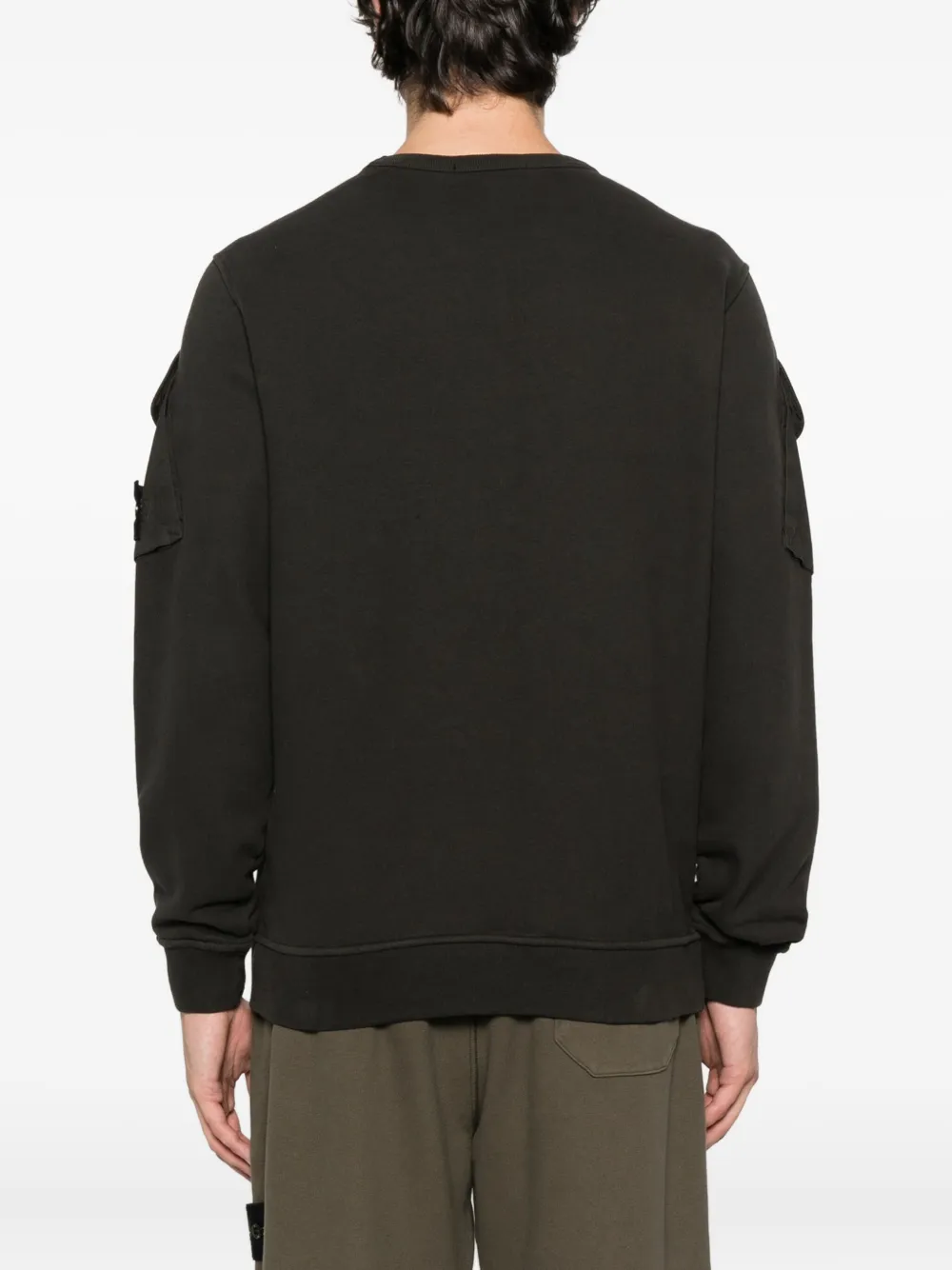 Stone Island 6100008 pocket-detailed crew-neck sweatshirt Grijs