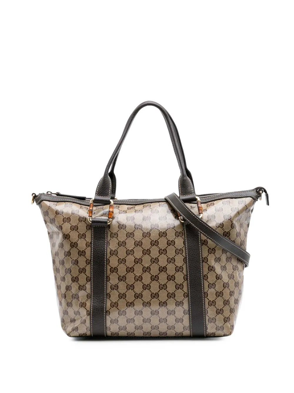 Gucci Pre-Owned 2016-2025 GG クリスタル アビー Dリング ハンドバッグ - ブラウン Gucci Pre-Owned 2016-2025 GG クリスタル アビー Dリング ハンドバッグ - ブラウン