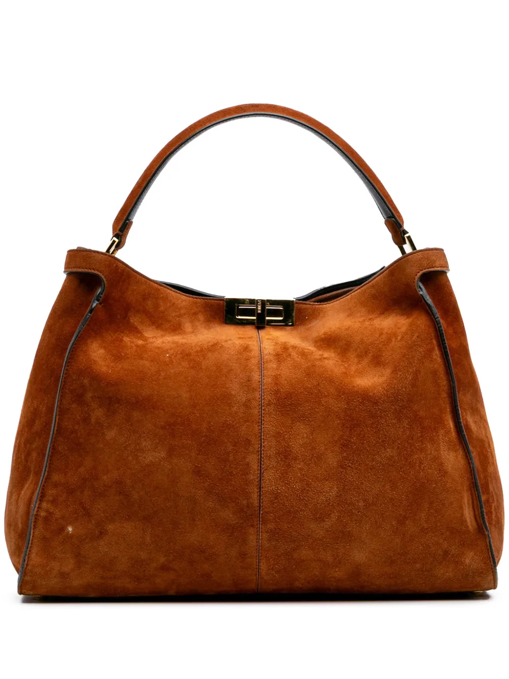 Fendi Pre-Owned 2016-2025 Large Suede Peekaboo X-Lite tote bag | Brown | Image 1