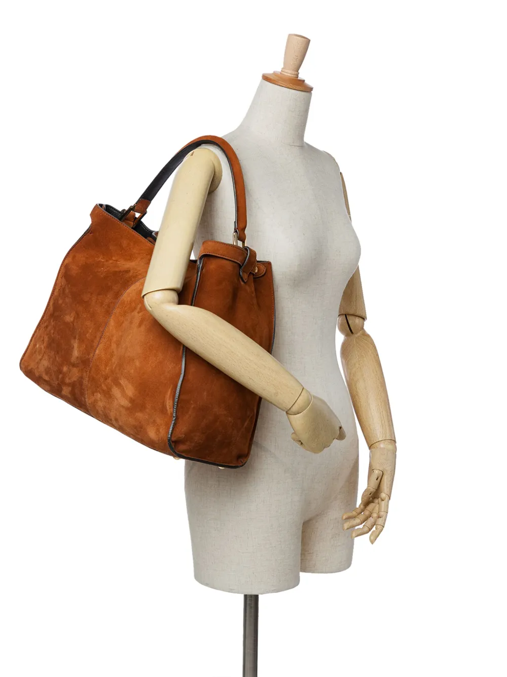 Fendi Pre-Owned 2016-2025 Large Suede Peekaboo X-Lite tote bag | Pre-Owned | Image 2