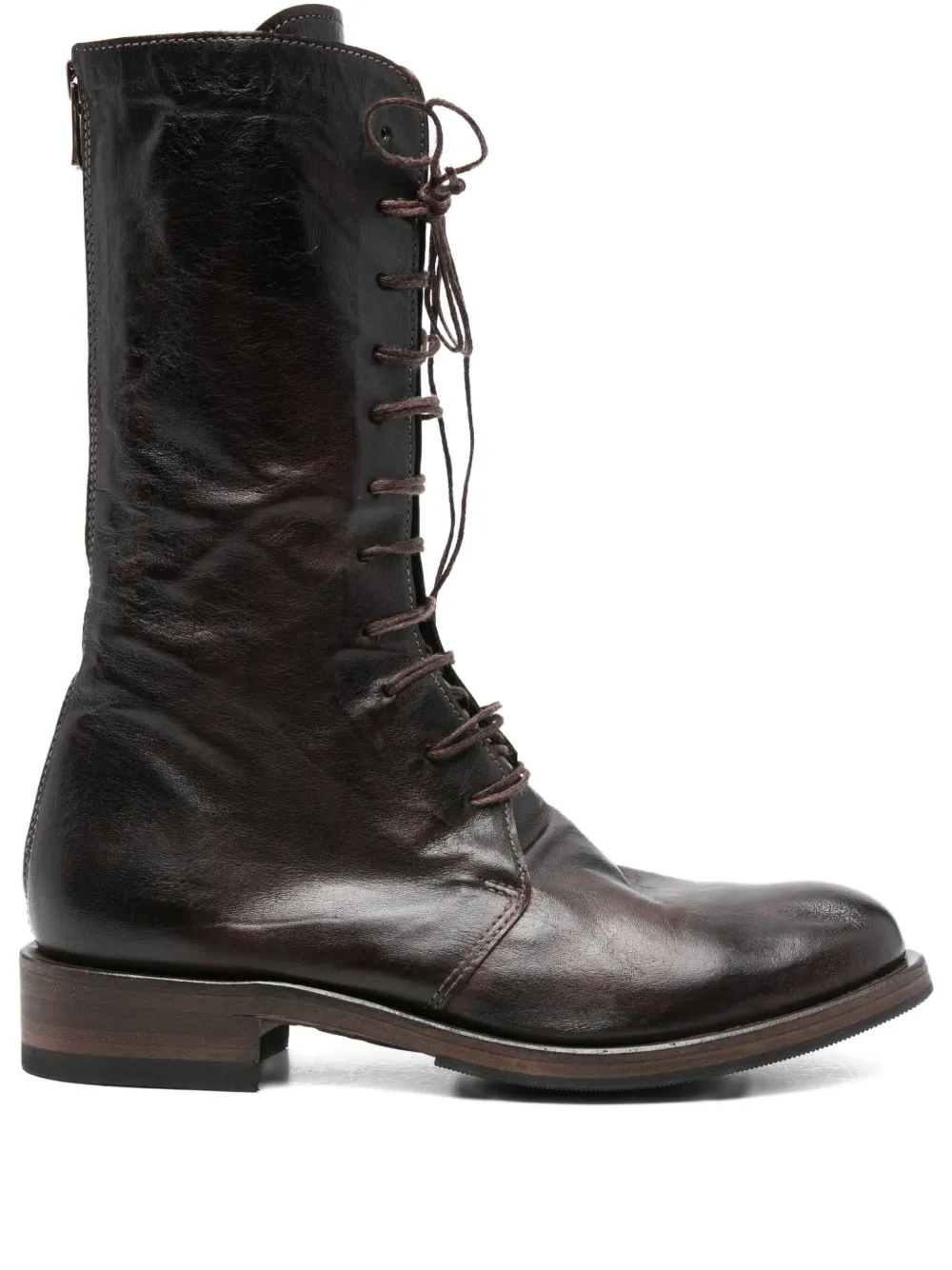 Shoto 30mm lace-up leather boots Black