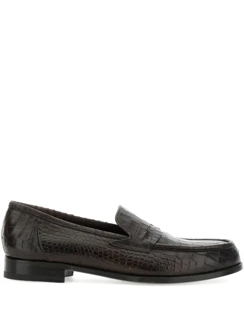 Lidfort embossed-crocodile loafers