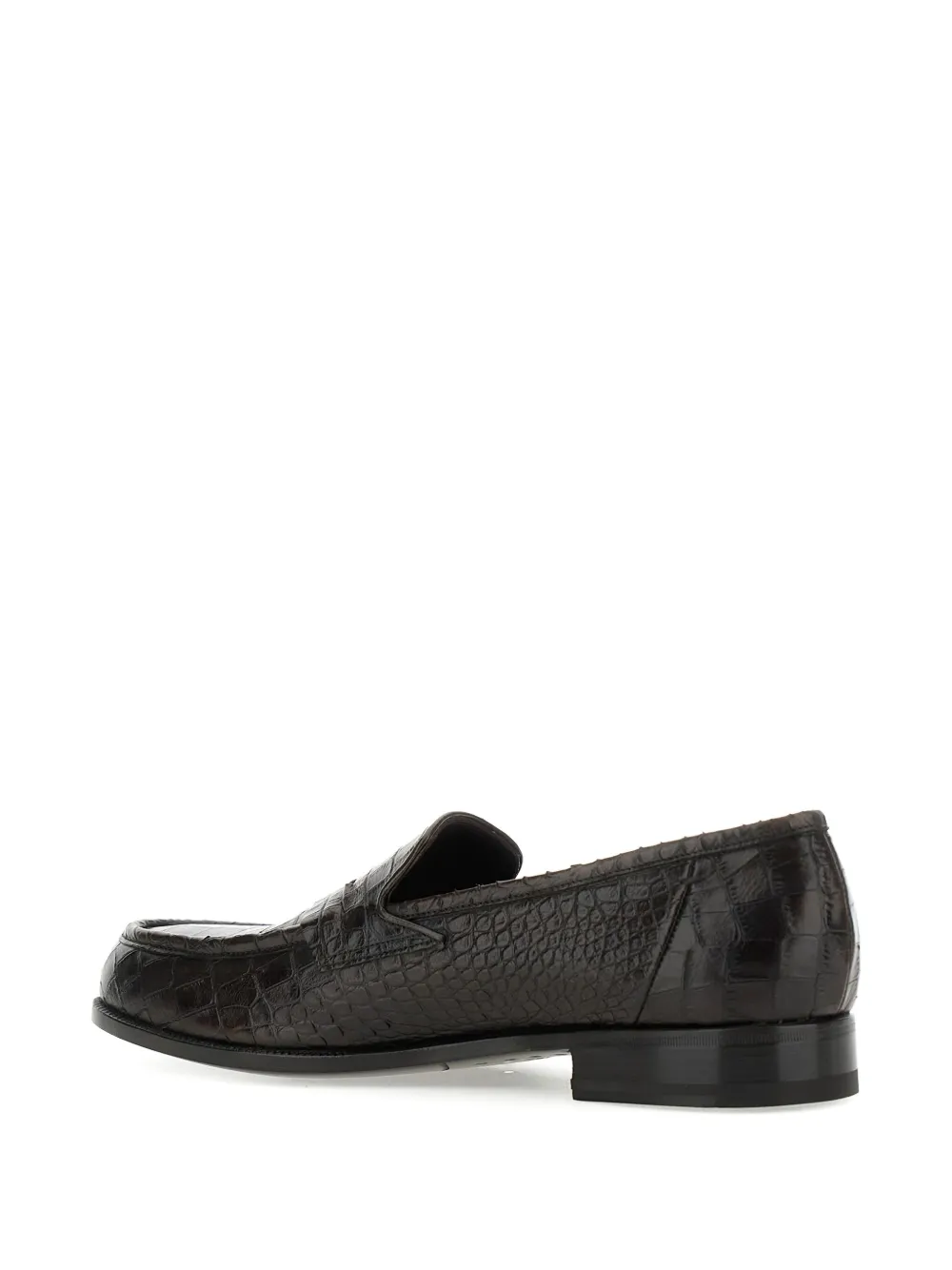 Lidfort embossed-crocodile loafers Brown