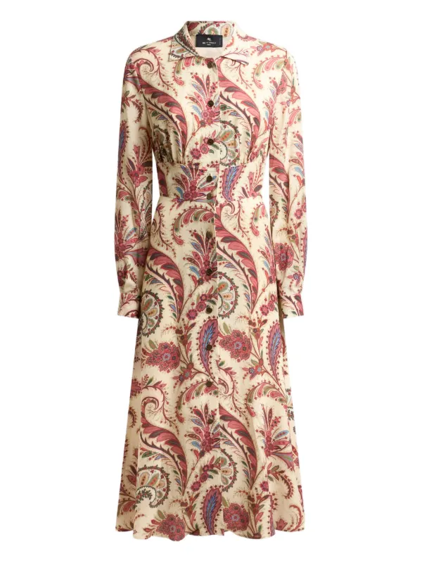 ETRO ペイズリー ミディシャツドレス | ニュートラル | FARFETCH JP