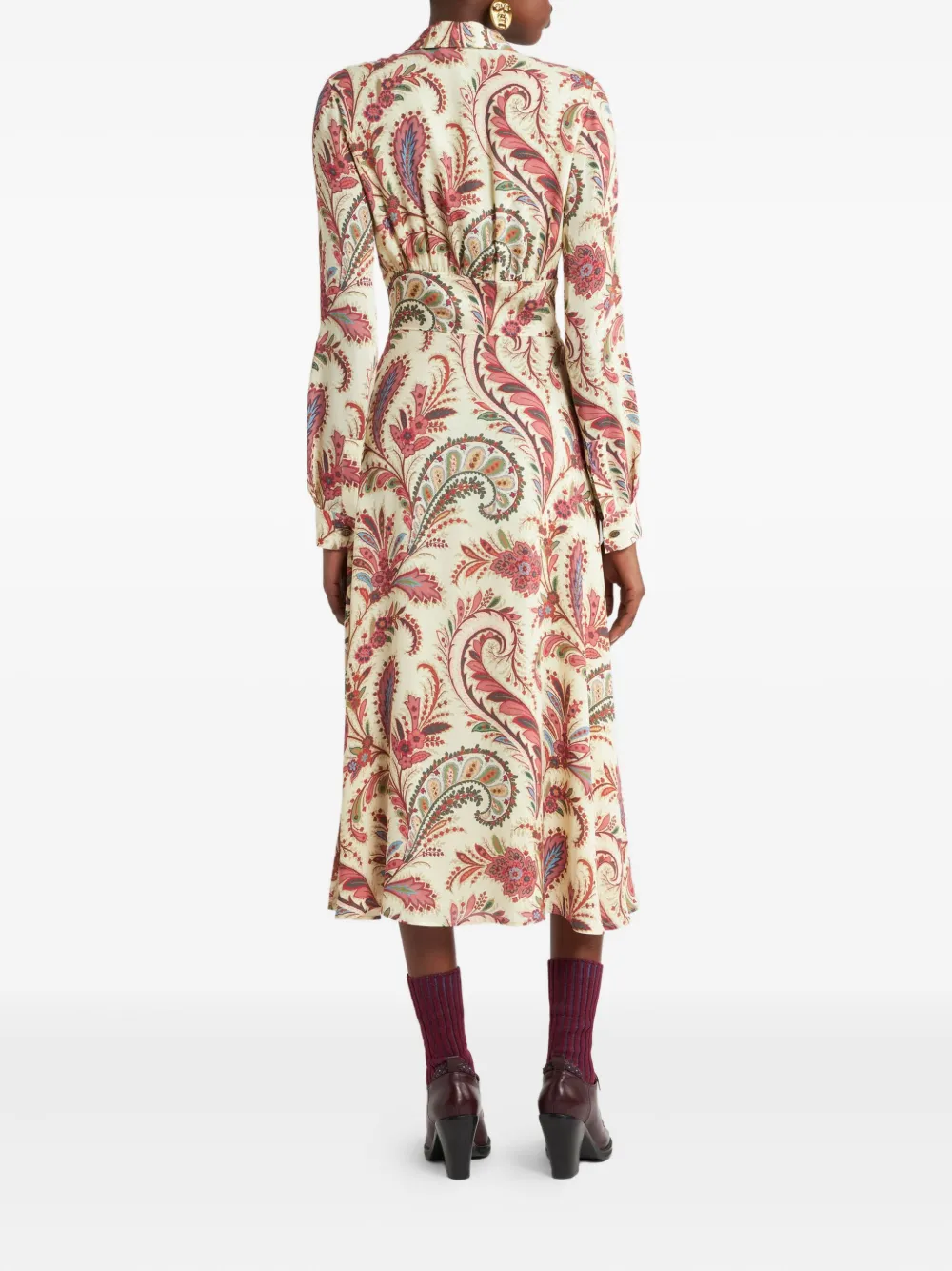 ETRO Midi-blousejurk met paisley-print Beige