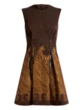 ETRO lace-up paisley-print mini dress - Brown