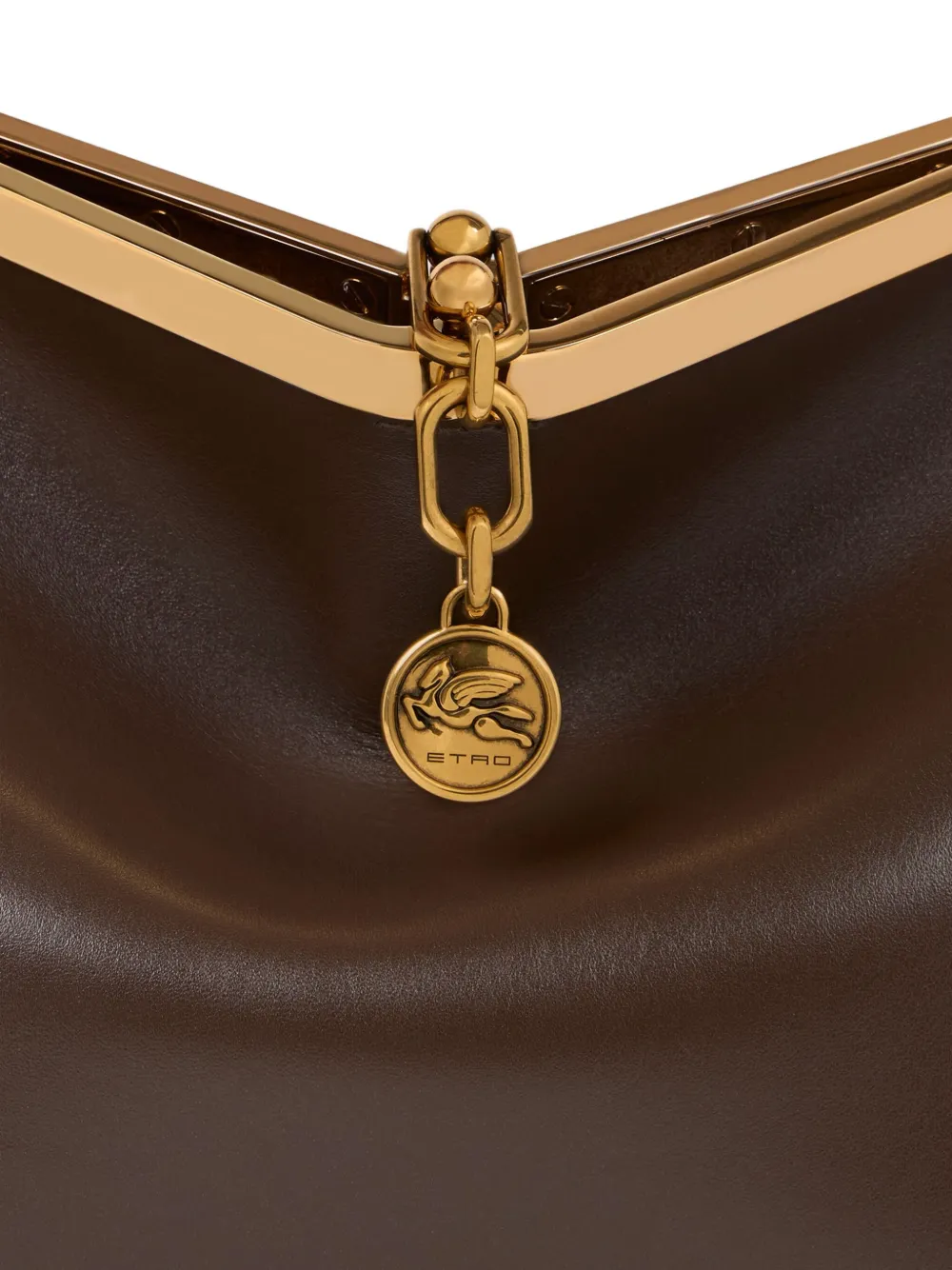 ETRO Vela leren schoudertas Bruin